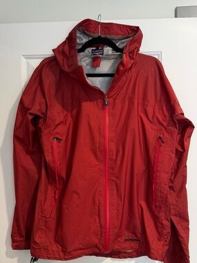 Patagonia Red Hooded Rain Jacket